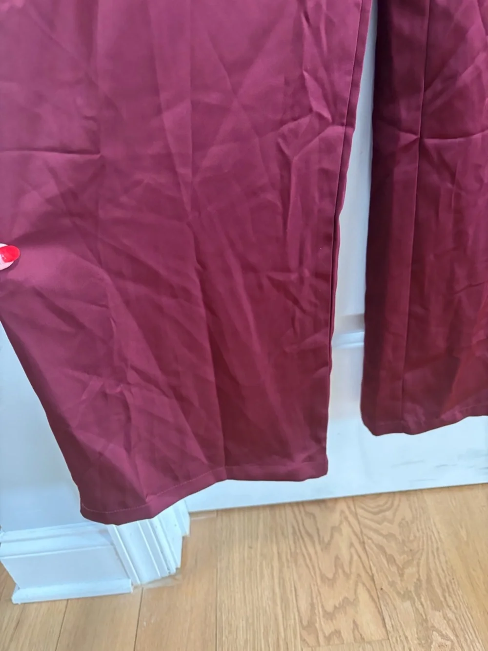 Lulus Classic Elegance NWT Medium Wine Red Satin Sleeveless Mock Neck Jumpsuit - Picture 6 of 15